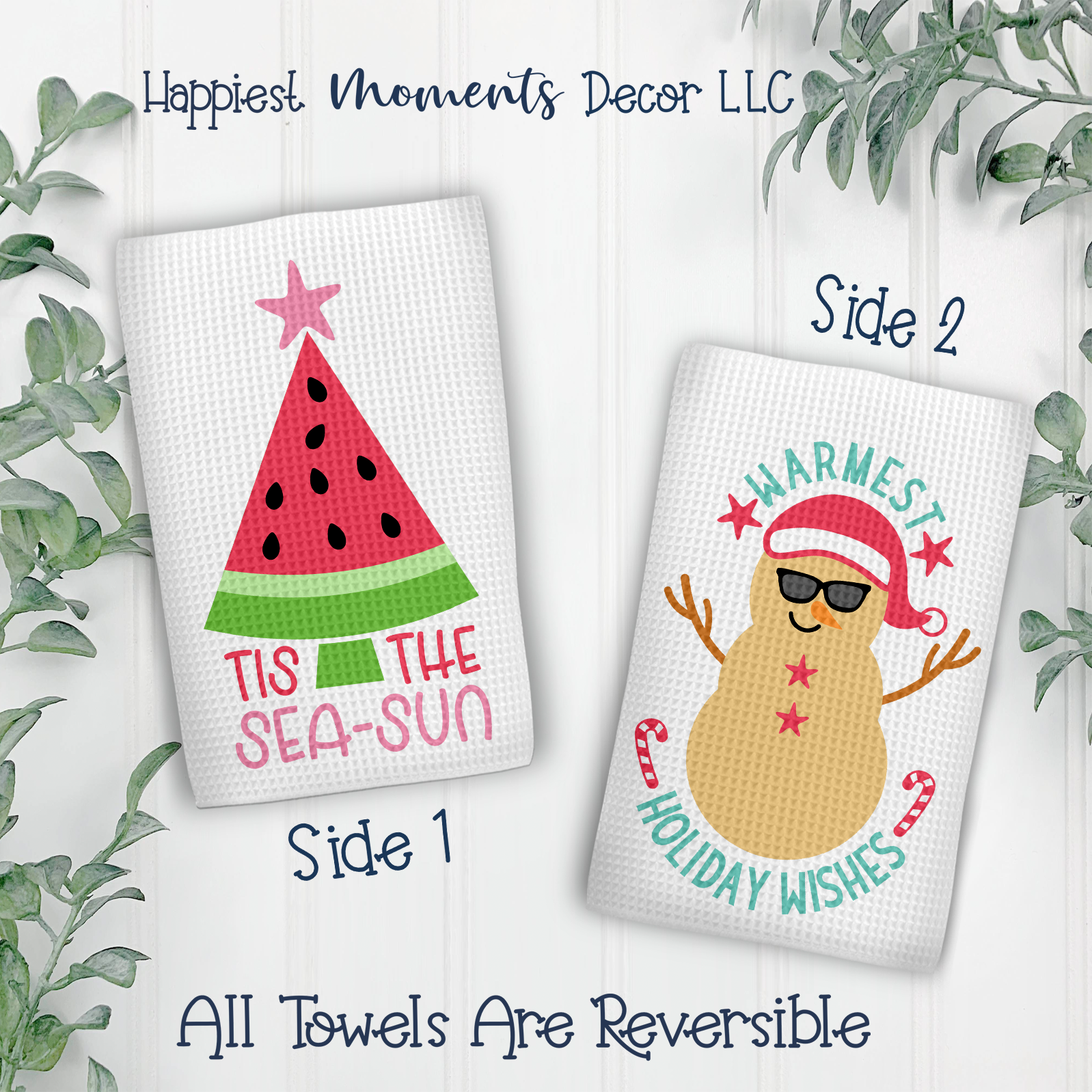 Christmas Kitchen Towel Seasons Greetings Ho Ho Ho – Designing Moments